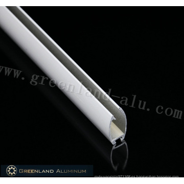 Riel inferior de persiana enrollable de aluminio de color blanco con recubrimiento de polvo